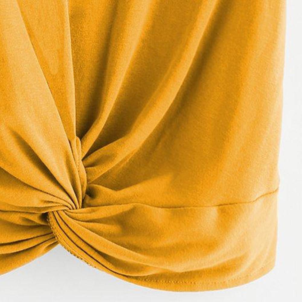 

Женская повседневная однотонная блузка с круглым вырезом и коротким рукавом спереди, топы M жёлтый