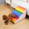 Pet Rainbow Stairs Dog Bedding Steps Non Slip Removable Washable Slope Small Elderly Dog Ladder Sofa Durable