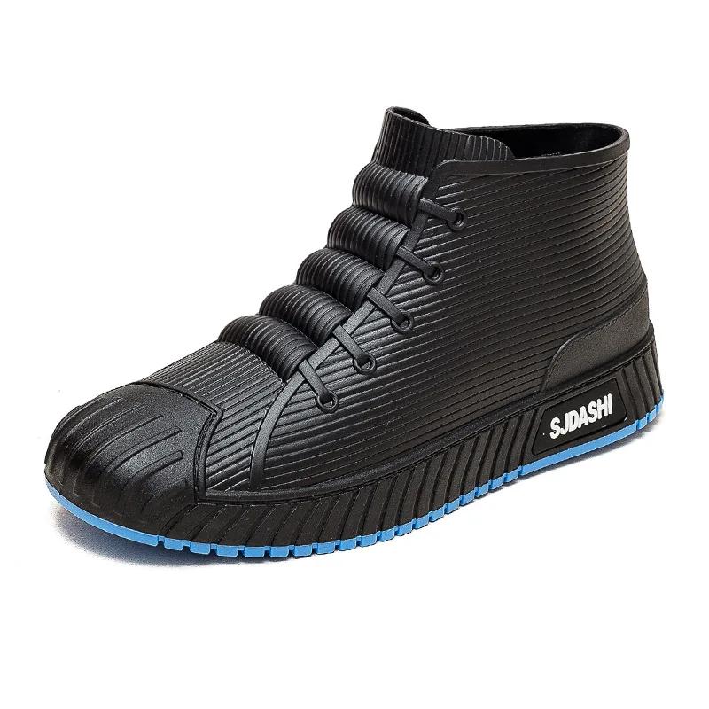Autumn versatile men's new rain Boots Kitchen antislip low top shoes Car washing fishing waterproof boots Outdoor Casual shoe