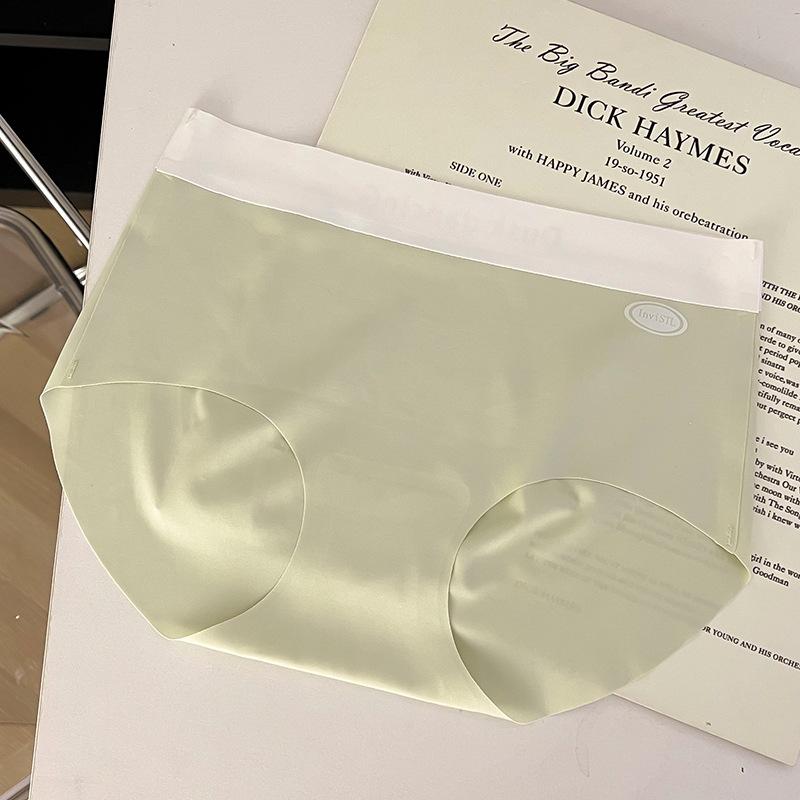 

Женское нижнее белье из ледяного шелка, ультратонкое, дышащее, бесшовные женские трусы-треугольники XL темно-зеленого