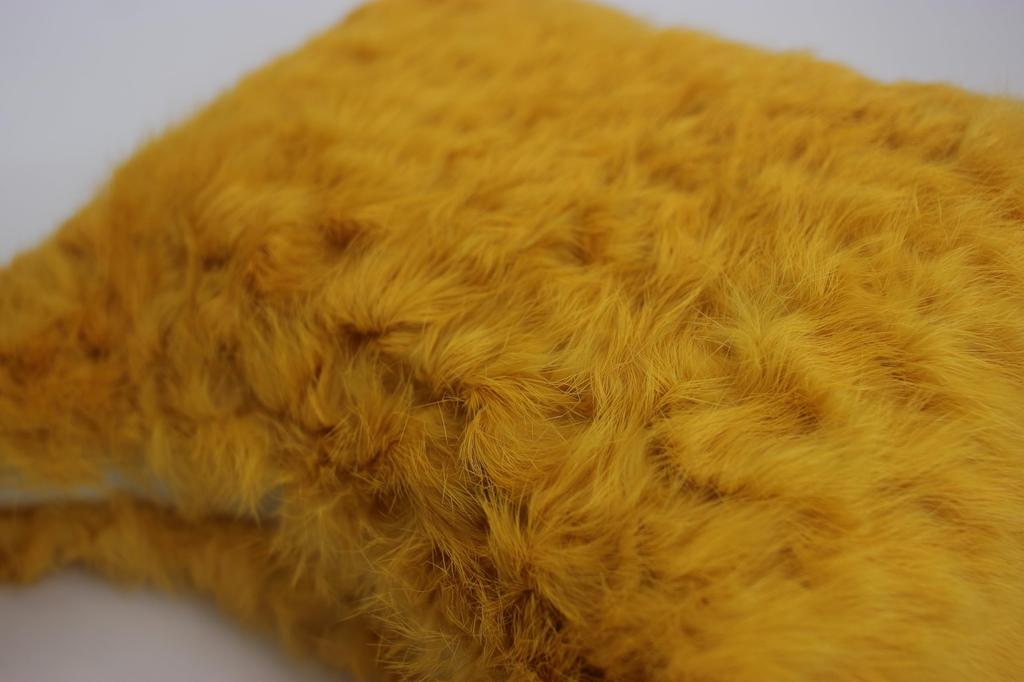 Fosrion Genuine Rabbit Fur Mini Handbag – Curly Karakul Design Women's Fur Bag, Available In 5 Colors (Mustard)