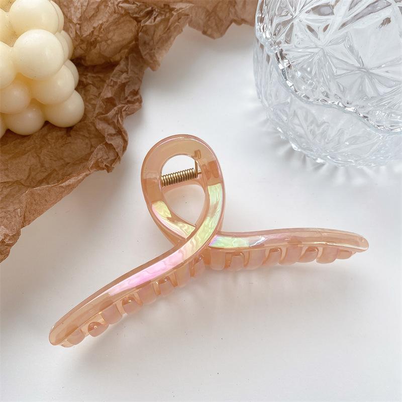 13CM Cross Hair Claw Clips Women Girls Oversize Shiny AB Colorful Crab Barrettes Ponytail Holder Hair Clamps Hair Accessories