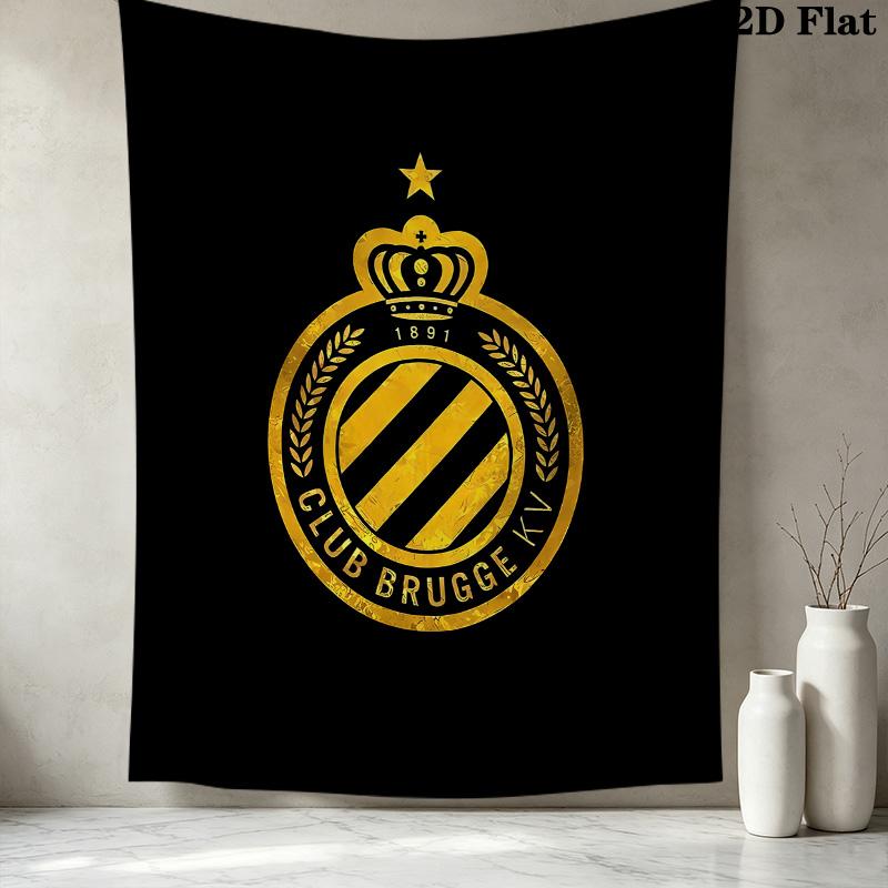 Club Brugge Kv Wall Tapestry Aesthetic Wall Hanging Printed Fabric Blanket Decorative Tapestries For Bedroom Living Room Home Decor