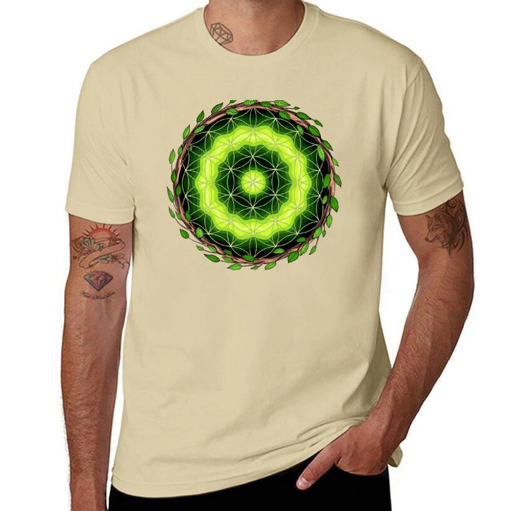 Ayahuasca Sacred Geometry T-Shirt Tops Plus Size Tops Vintage Mens Workout Shirts
