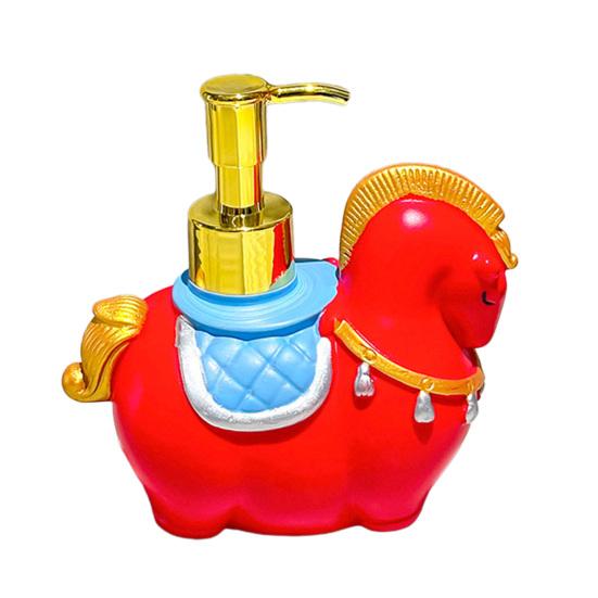 Dispensador de Jabón Diseño de Caballo Jabón de Manos Loción Gel de Ducha Botella con Cabezal de Bomba Dorado Accesorio de Baño