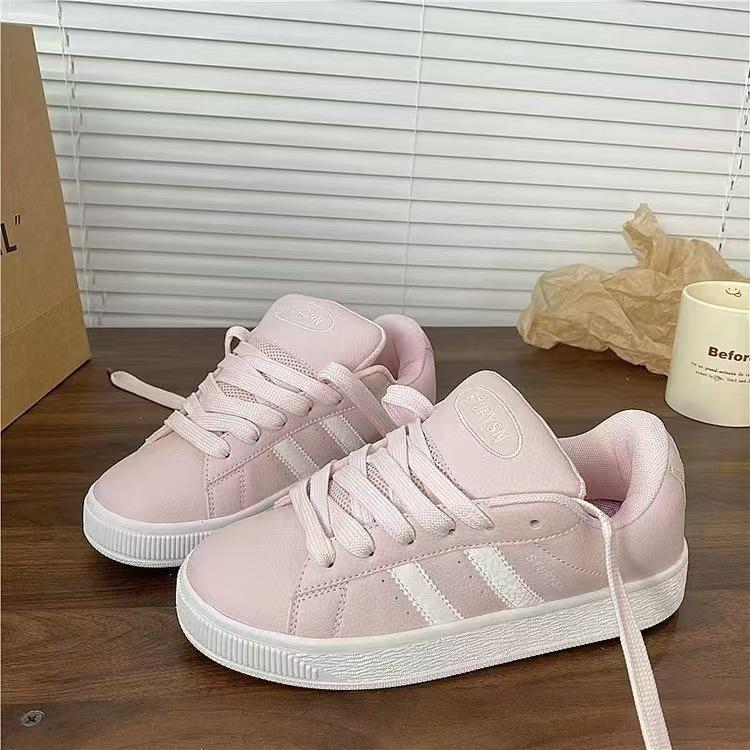 

Повседневные туфли-хлебцы женские весенне-осенние новые на платформе спортивные туфли для скейтборда на плоской подошве универсальные нишевые 40 розовый