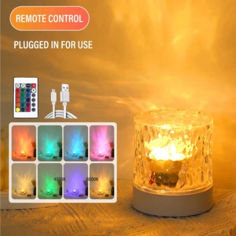 Ocean Effect Water Ripple LED Projector Light Bedroom Night Lamp for Holiday Party Mood Lighting A