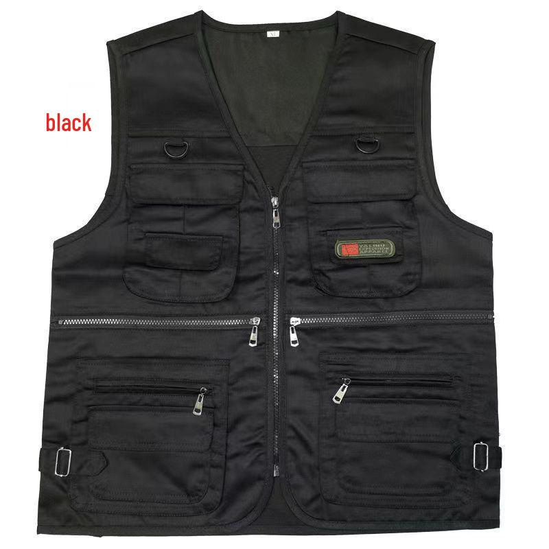 Men's Multi-Pocket Tactical Vest for Fishing and Photography - Mesh Design for Spring, Summer, and Autumn