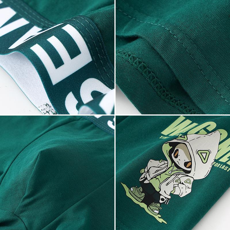 Calzoncillos bóxer de algodón para hombre, ropa interior cómoda de cintura media con estampado de dibujos animados, pantalones cortos, bragas sexys de moda