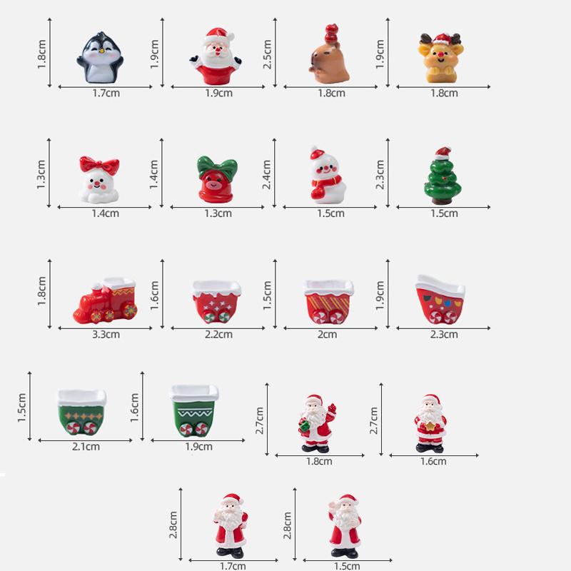 1/4Pcs Christmas Tree Santa Claus Snowman Elk Penguin Bell Miniature Landscape Ornaments Home New Year Xmas Doll House Decor