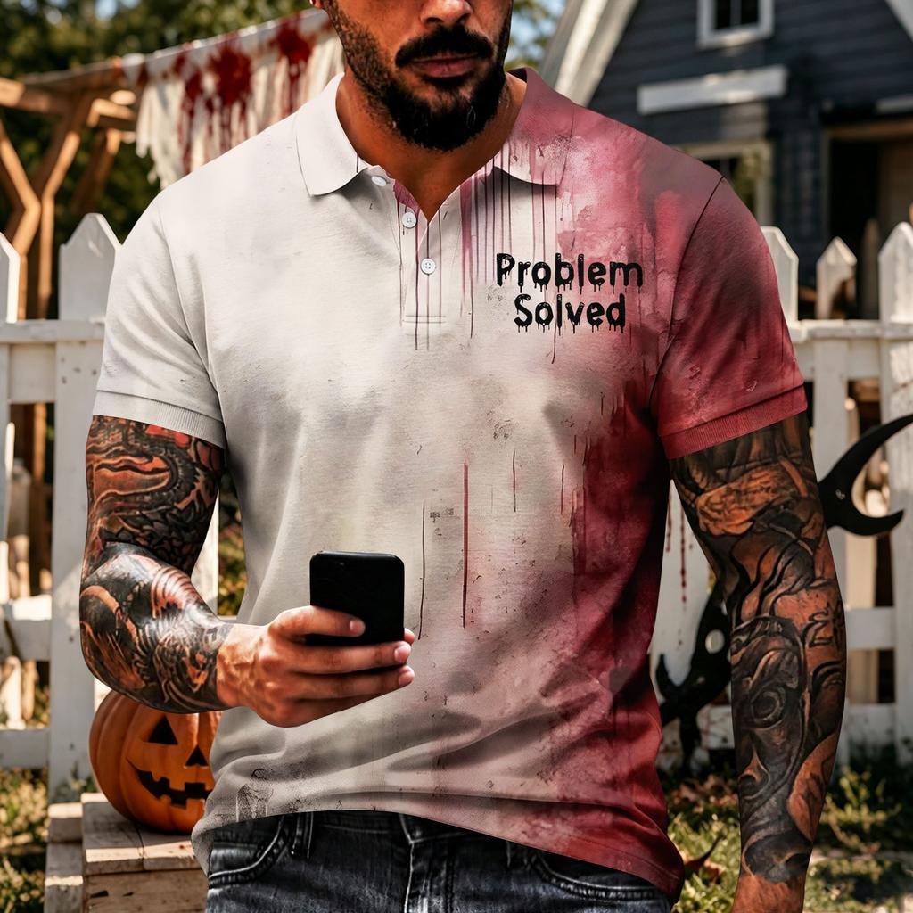 Men's Halloween Short Sleeve T-Shirt for Holiday Casual Wear