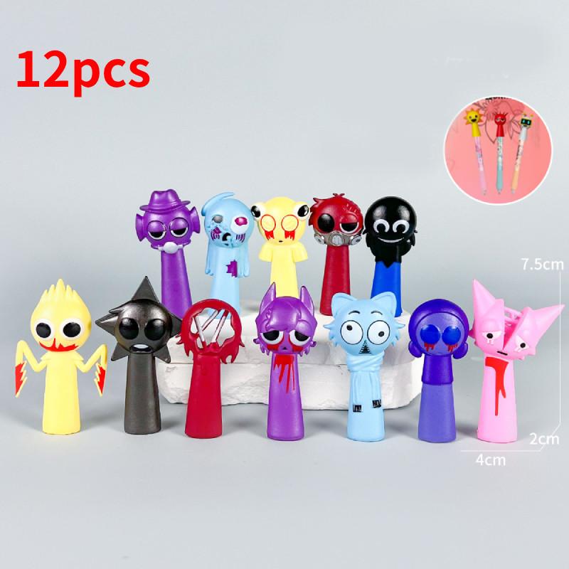 Sprunki Incredibox Pvc Action Figures With Assembly For Collectors And Gaming Fans 12pcs B