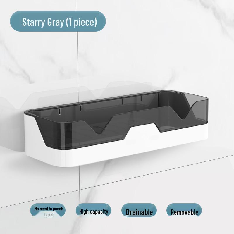 No-Drill Wall-Mounted Bathroom Shower Organizer and Storage Shelf