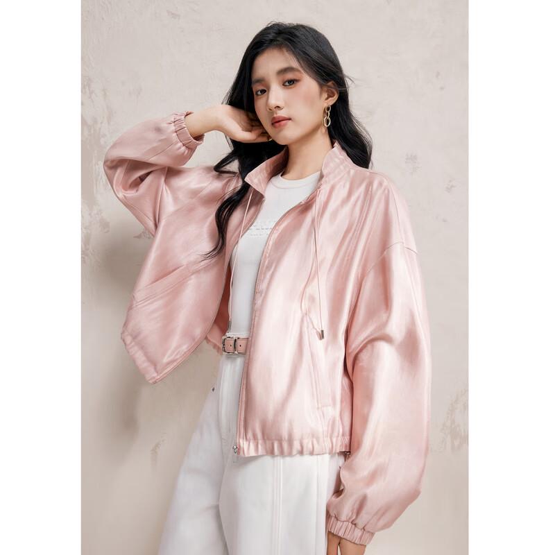 

Женская весенняя куртка 2025 года с воротником-стойкой и кулиской S