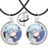 Anime Tsugumomo Pendent 25mm Double Sided Leather Rope Necklace Character Kazuya Kagami /Kiriha Jewelry Fans Gift