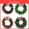 Cheerful Plush Christmas Wreath With Multicolored Stripes And Berry Embellishments