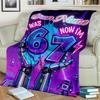 1PC Custom Name Futuristic Birthday Celebration Outdooor Flannel Blankets Throw Blanket All-Season Throw Gift Bedspread for Couch, Bed, Camping Holida