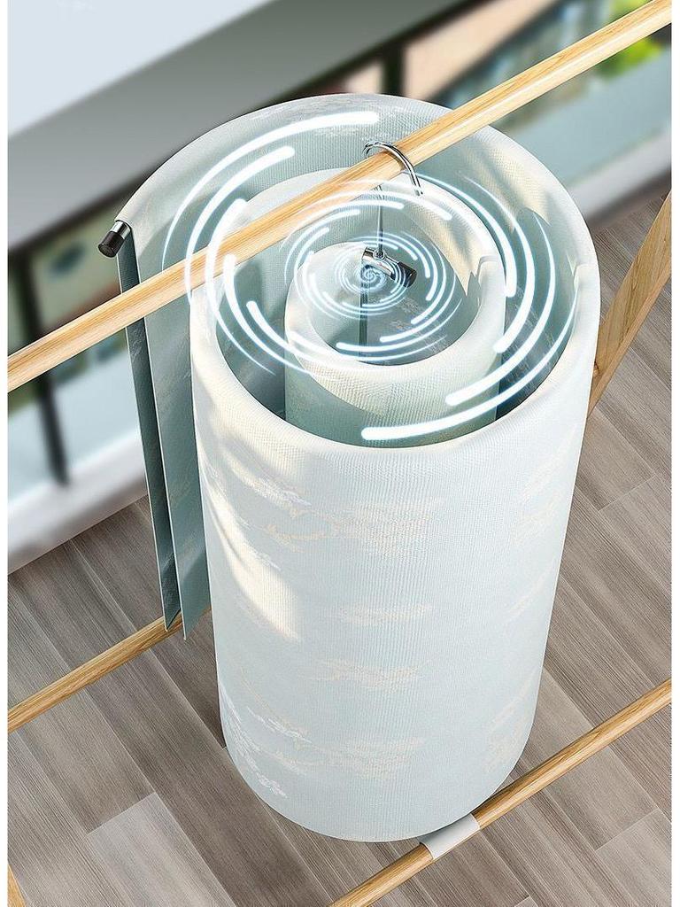 Rotatable Spiral Sun Bed Sheet and Quilt Drying Rack: Foldable and Cool Hanging Solution