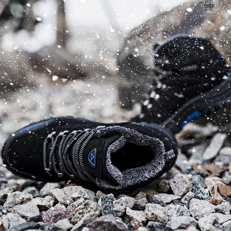 Autumn and Winter Breathable Waterproof Outdoor Hiking Shoes Men's High Top 45 Men's Cotton Shoes Hiking Sports Shoes Large Size