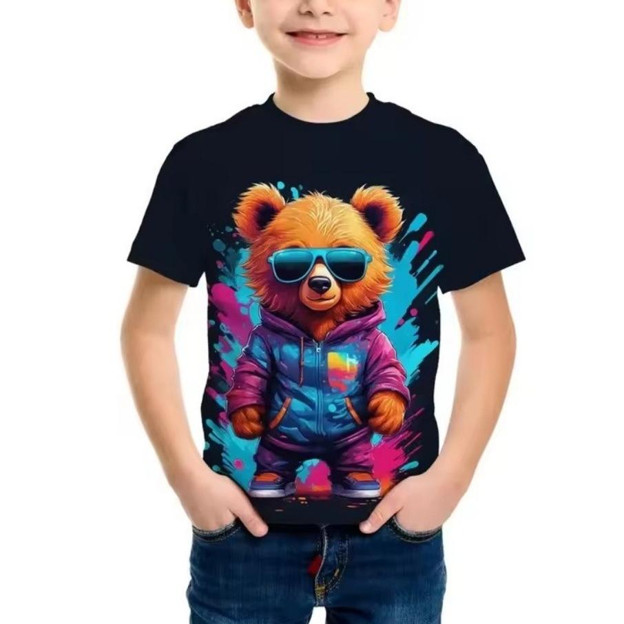 4-15 Years Old T Shirts Flag Comfortable Polyester Boys Girls Children Long Sleeve T-Shirt Cartoon 3D Printed T Shirt Kids Clothing