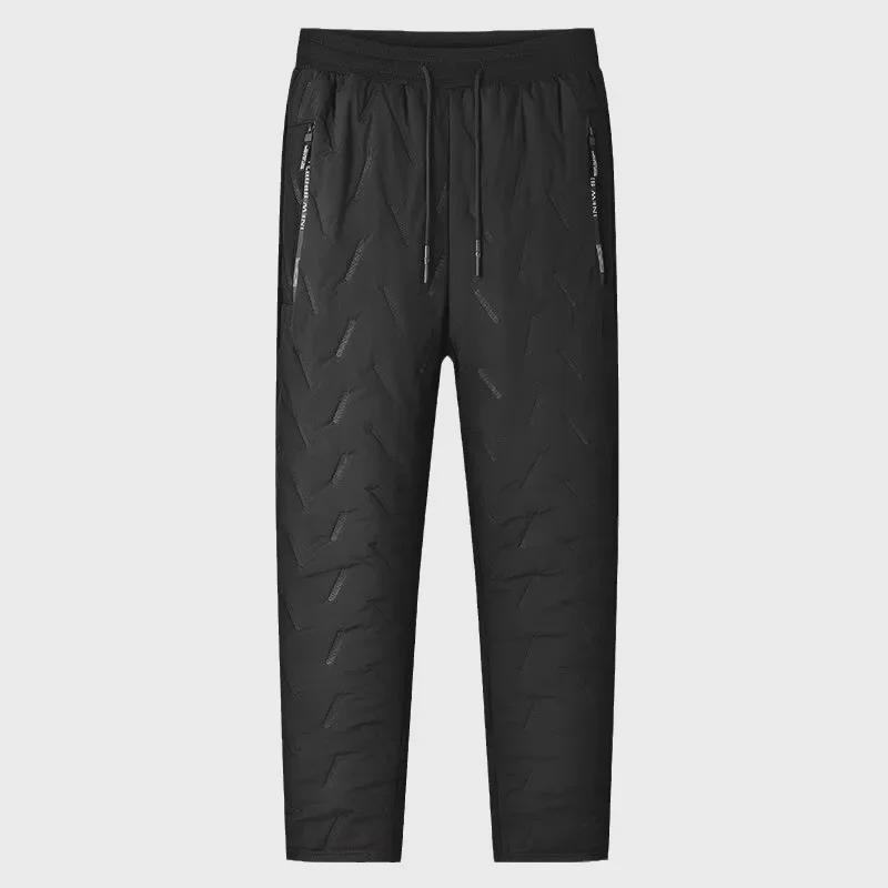 2025 Men's Lambskin Snow Pants: Winter-Ready, Plus Velvet, Thick, Windproof, Warm Outdoor Leggings, Large Sizes Available