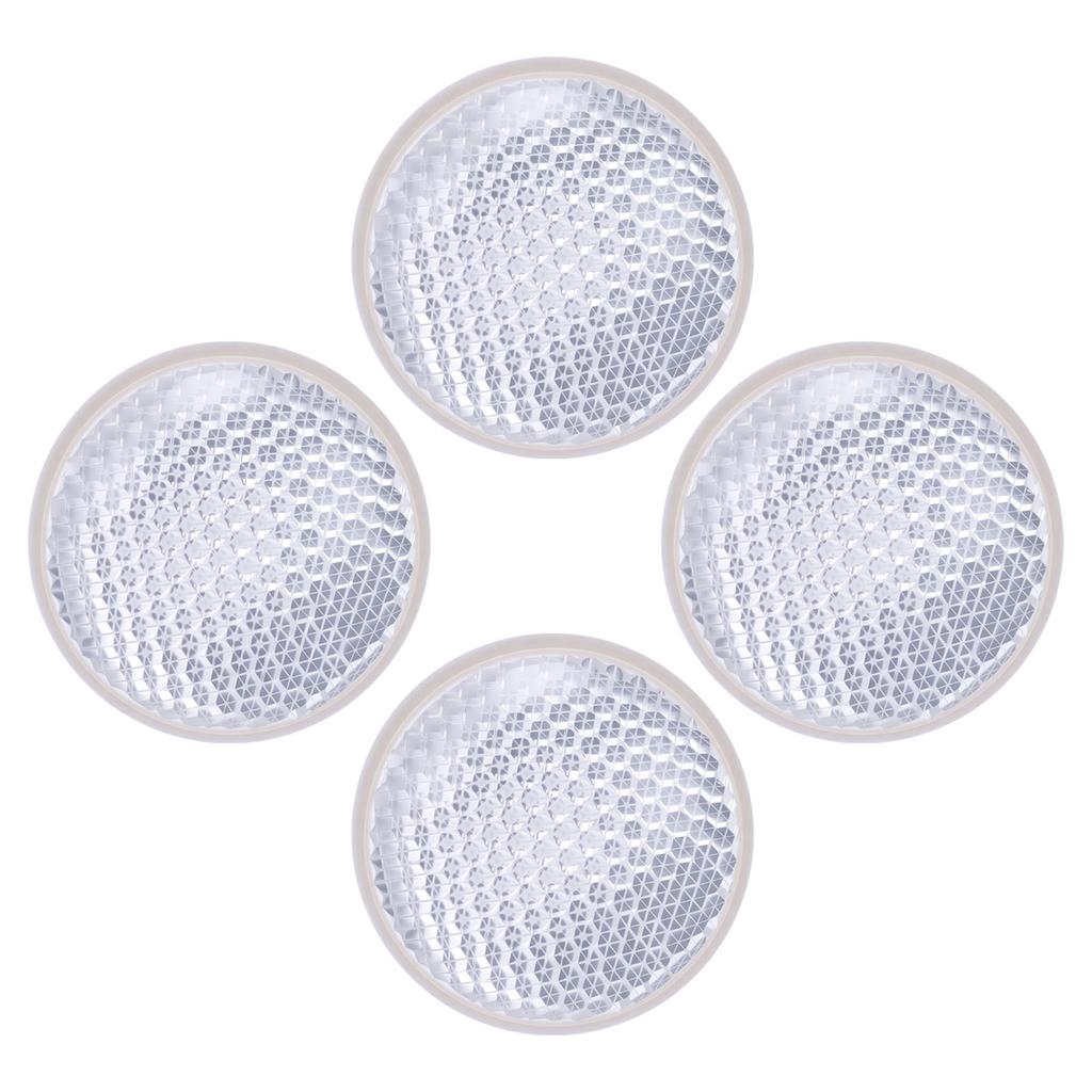 4pcs Automobile Round Reflector 1.65in Transparent Safety Reflector for Driveway Fence Gate Posts Trailers