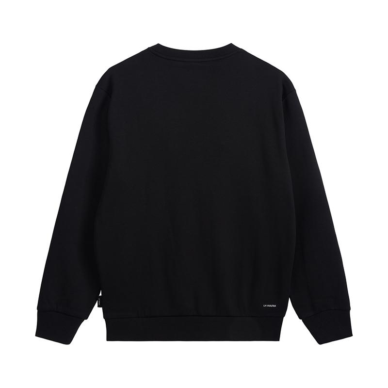 Li Ning Pullover Simple Comfortable Sports Versatile Trendy Fleece Thick Sweatshirt Unisex Sweatshirt AWDVG95-1