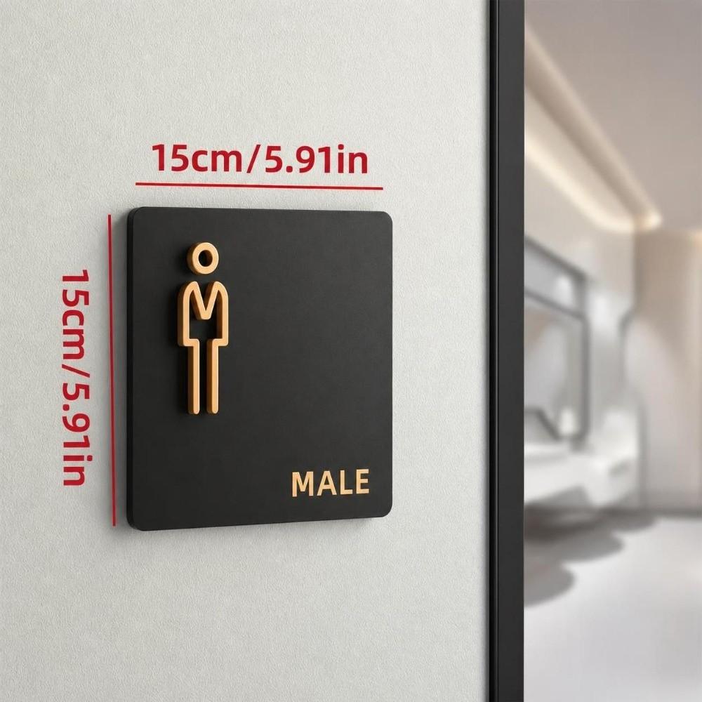 15*15CM Bathroom Indicator Sign Hanging Style Door Number Sign New Restroom Sign Public Toilet