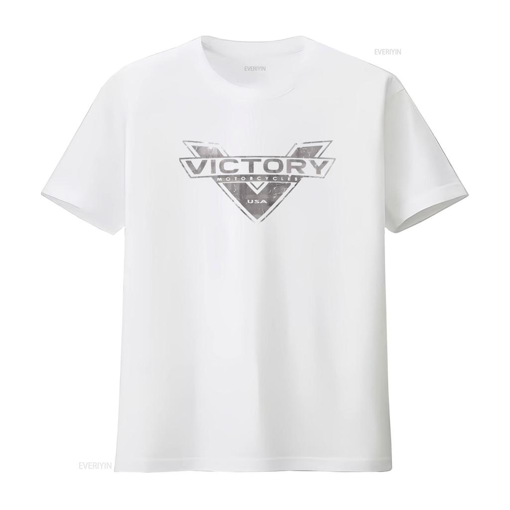 Victory Motorcycle Softstyle T Shirt Vintage Washed Homme Streetwear Designer Clothes Graphic Stretched Slightly Fashion