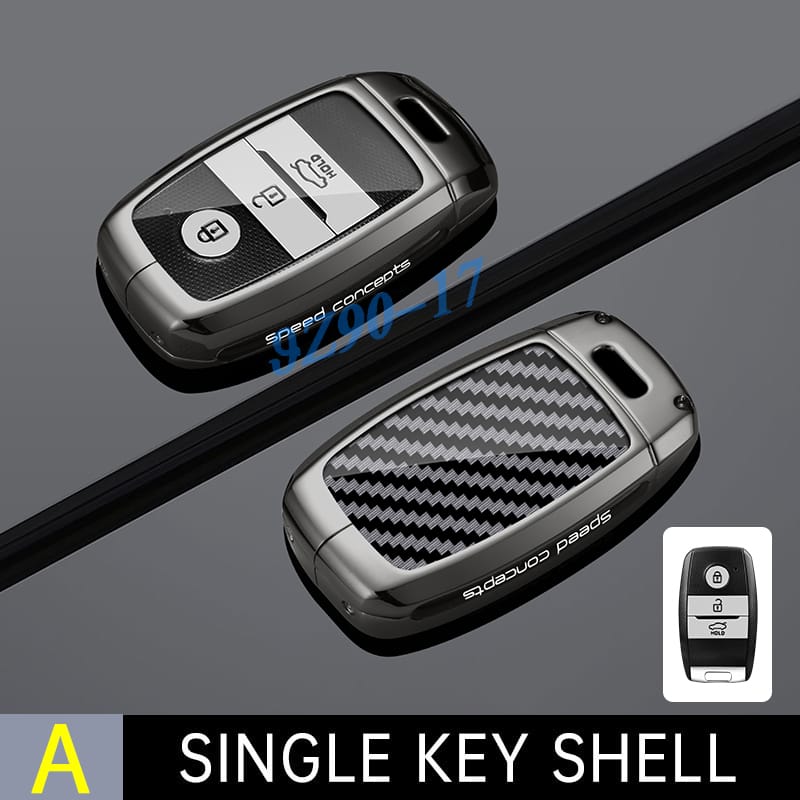 For Kia Optima Sorento Soul Niro Sedona Sportage Carnival Metal Carbon Fiber Car Key Fob Case Cover Keychain Accessories