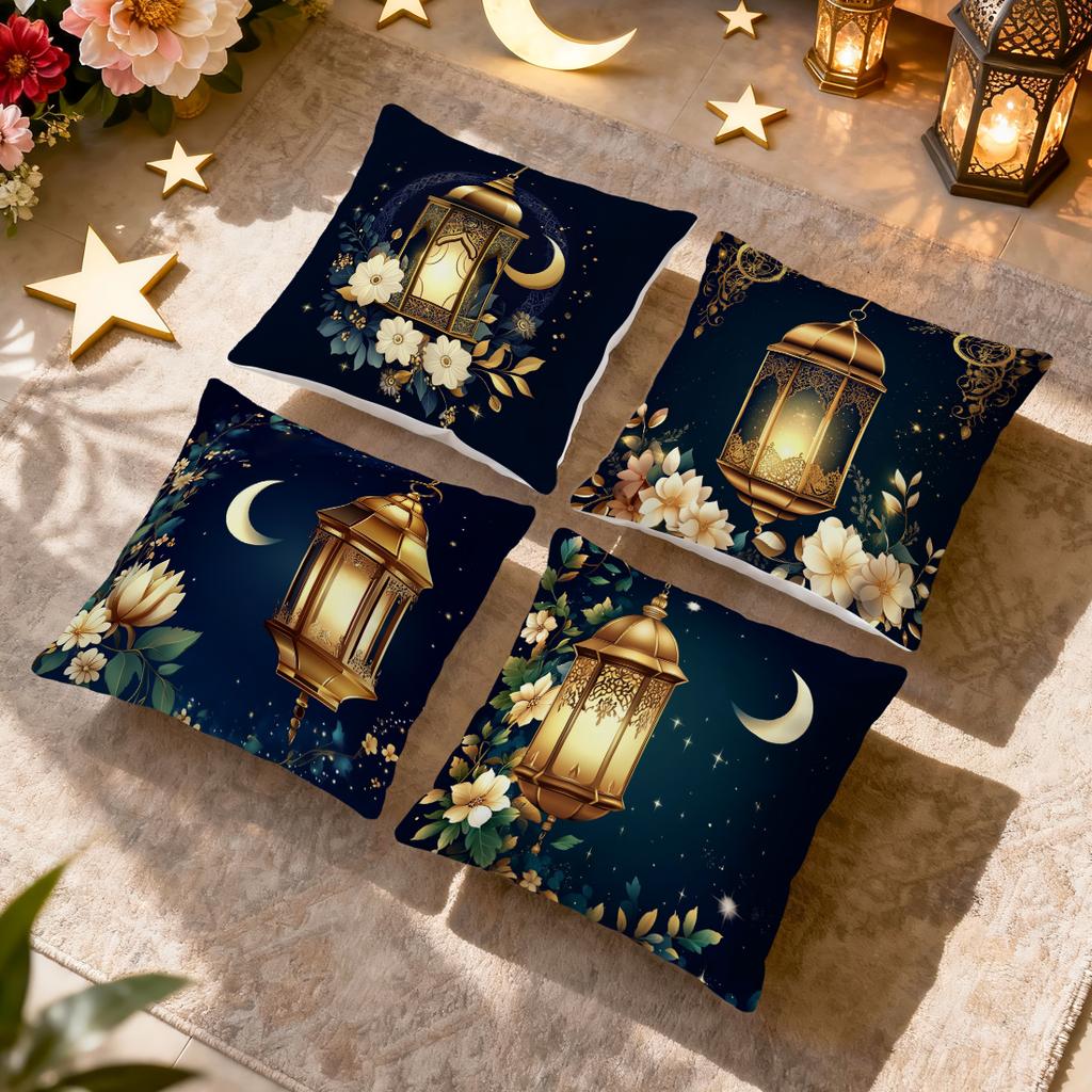 Ramadan Lantern Flowers Pillowcase Bedroom Sofa Cushion Cover 100% Polyester Living Room Cushion Pillowcase Home Decor