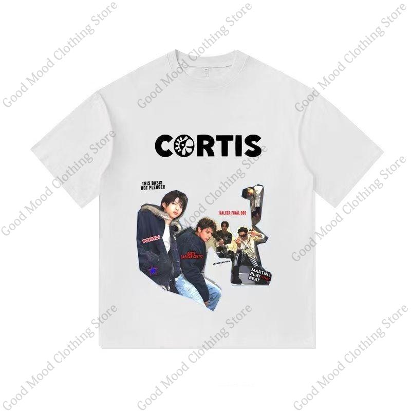 CORTIS Print T Shirt Fashion Street Hip Hop Retro JUHOON KEONHO SEONGHYEON Print Tshirt Kpop Fans Cotton Short Sleeve Tee Tops