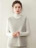 2025 Fall/Winter Women's Round Neck Cashmere Knit Crochet Vest - Loose Pullover Layering Shrug