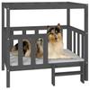 Vidaxl Dog Bed, Grey, 105.5X83.5X100Cm, Solid Pine Wood