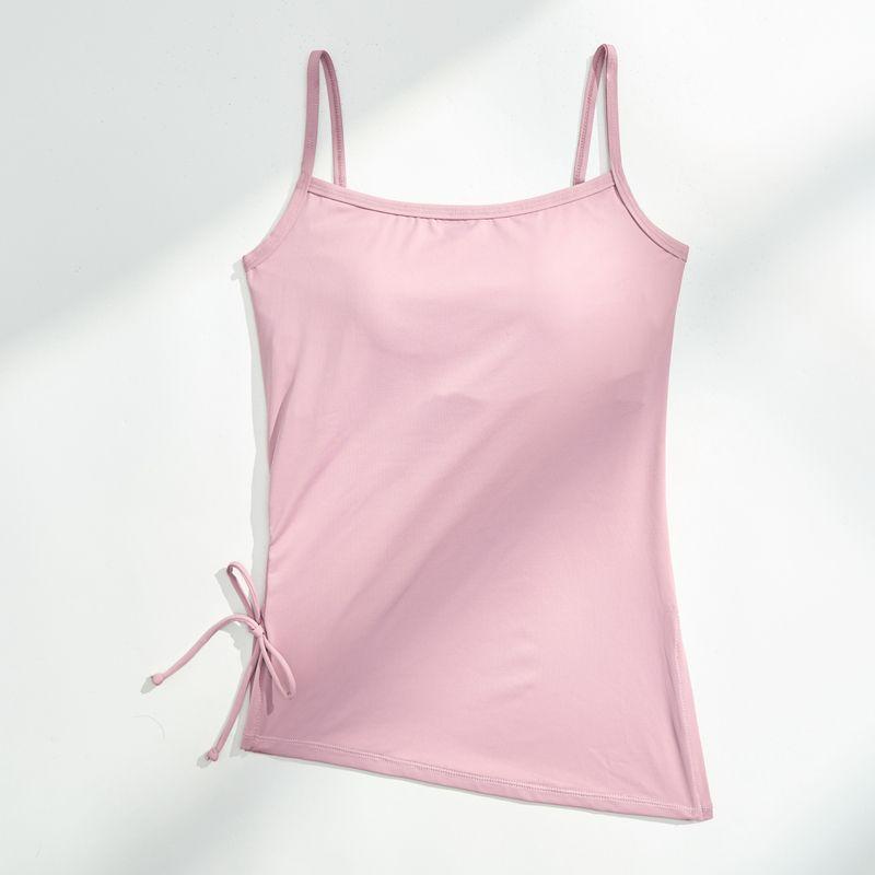 

Plus Size Sports Vest Long Covering Belly Thin Yoga Clothing Top Silm Pilates Fitness Vest Bra Intimates Light purple L