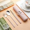 Stainless Steel 3-piece Cutlery Set Featuring Chopsticks, Fork, and Spoon, with Case. Portable and Hygienic, Perfect for Students and Adults, Perfect