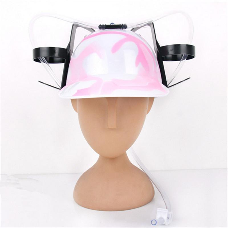 Casco per bevande Bere Birra cola Coke Soda Cappello da minatore Pigramente rilassato Cappello con cannuccia Festa di compleanno Fresco Unico Giocattolo Supporto per accessori Guzzler