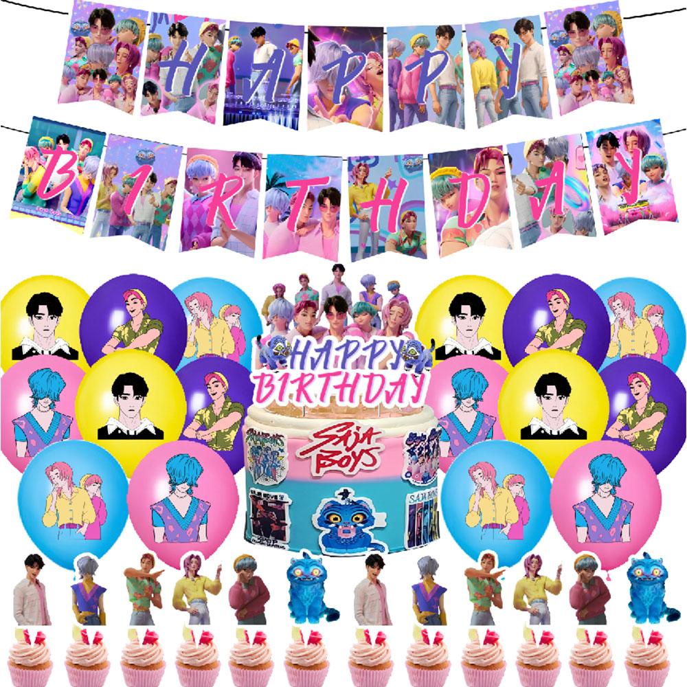 

30 шт. Прикраси для вечірки «Мисливці на демонів» включають Банер, Топпер для торта, Кулю