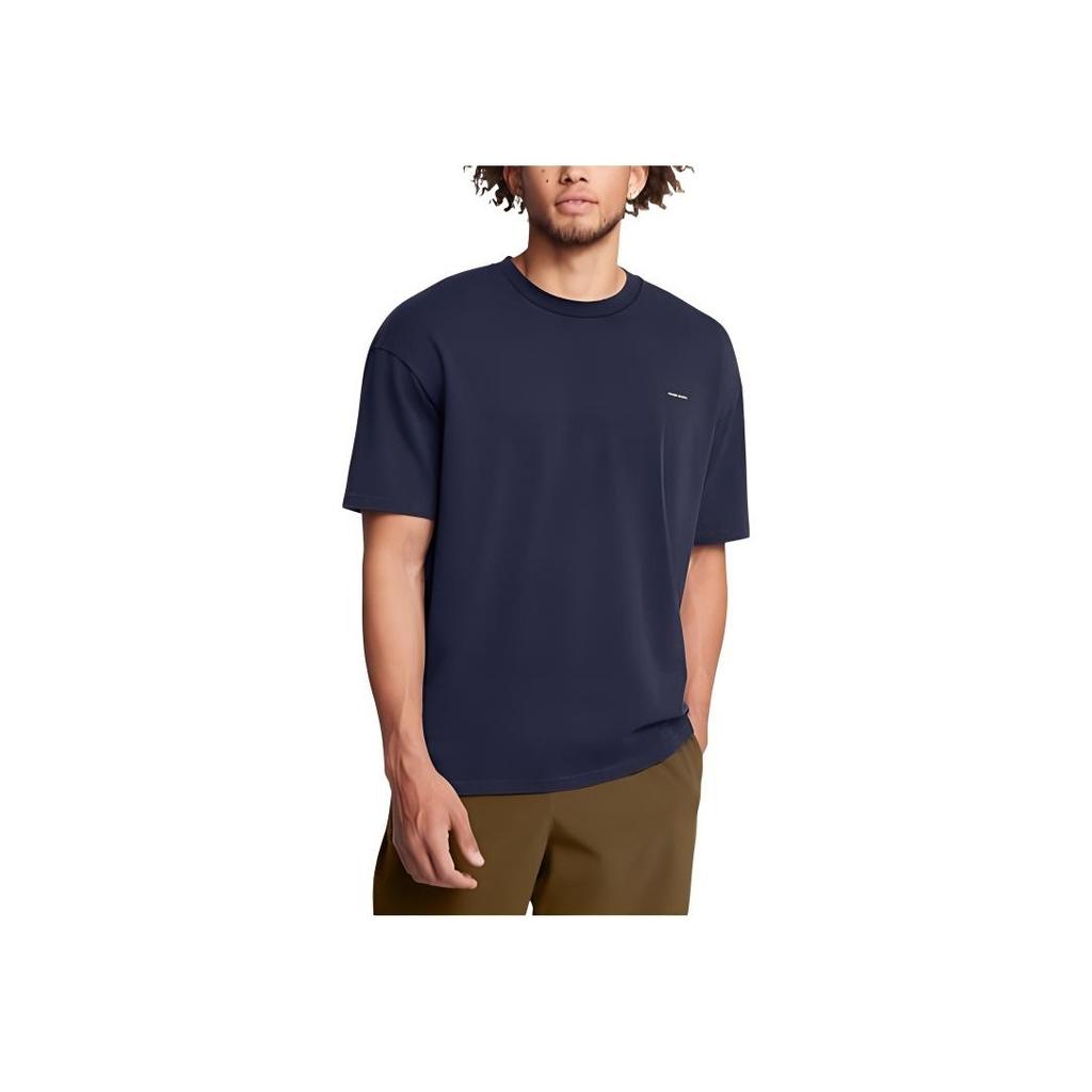 Under Armour Solid Color Comfortable Loose Fit Sports Crew Neck Short Sleeve Vintage T-Shirt Men T-Shirts Dark-Blue 1389147-410