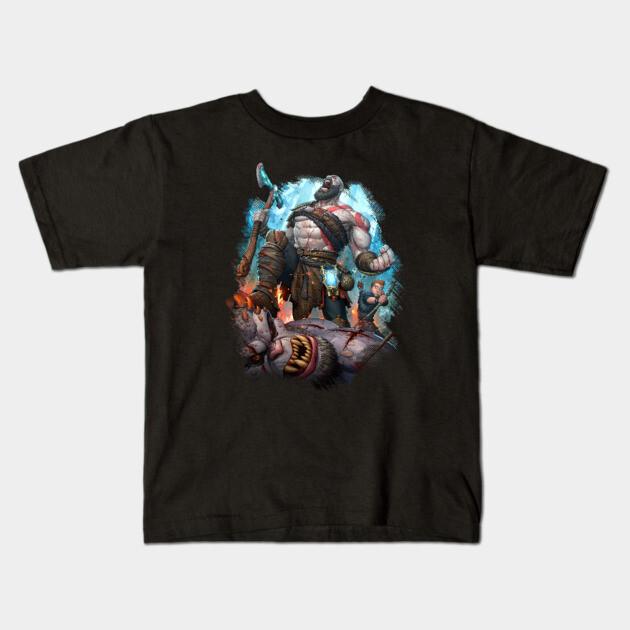 Boys Girls Soft Cotton Graphic Tees God Of War T-shirt Breathable Daily School Wear Kids T-Shirts