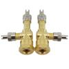 2pcs TPMS Valve Tee Adapter Integrated Three-way Valve, Bleed Valve Debugging Tool Set, Valve Metal Car Accessories