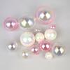 Iridescent Pink & White Transparent Ball Cake Decoration - Romantic Birthday Baking Ornament