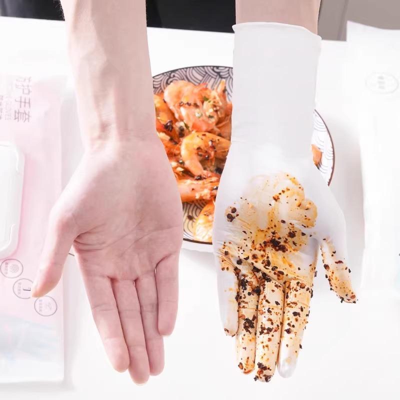Durable Nitrile Rubber Disposable Gloves for Household Cleaning Kitchen Dishwashing Food-grade Latex Oil-resistant