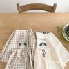 Baby Cotton Linen Clothes Set Plaid Cartoon Casual Tops + Pants 2pcs Baby Set Cute Boy Girls Comfortable Infant Outfits