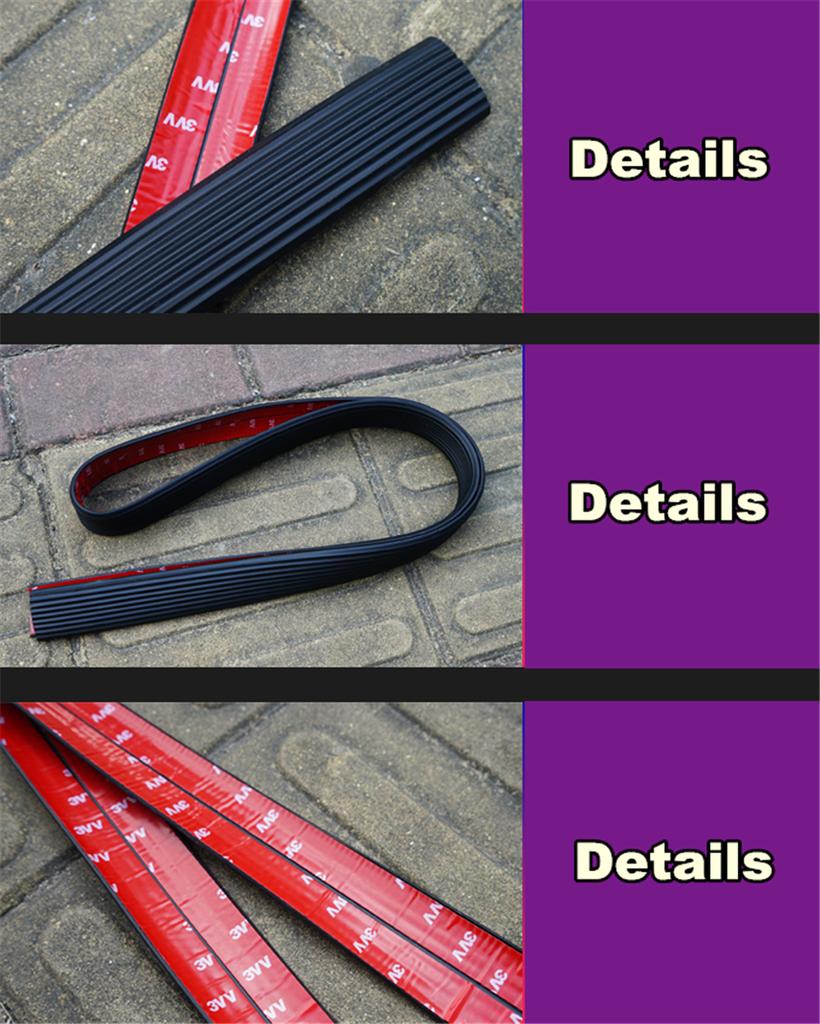 Universal 2M Flexible Rubber Car Side Skirt Anti-Collision Scratch-Resistant