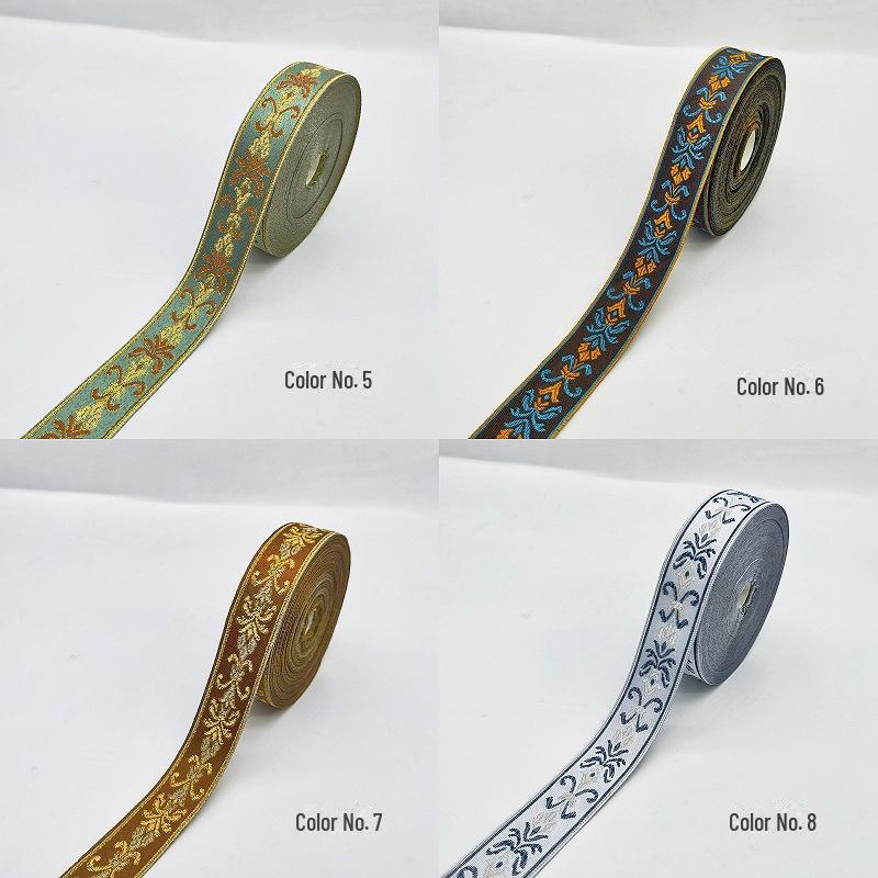 Jintian 3cm Etnický styl Žakárová stuha krajka - 24m kus pro oděvy, závěsy, bytový textil.