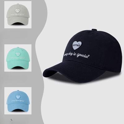 New Soft Top Love Embroidery Face Showing Small Baseball Hat for Women In Spring and Summer Korean Version Versatile Sun Protection Baseball Cap