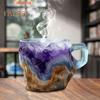 Mineral Faux Crystal Coffee Mug 11 Oz Faux Crystal Mineral Water Cup Unique Design Heat Retention Drinking Mug for Home And Office