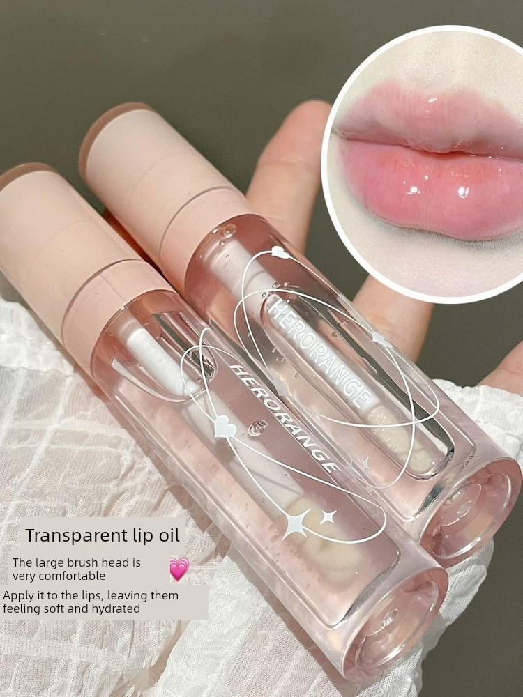 Lip Oil, Lip Essence, Transparent Overlay Water-Gloss Lipstick for Women, Moisturizing, Moisturizing, Diluting Lip Lines, Hydrating Lip Balm