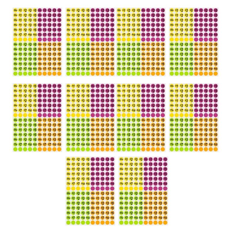 

1400Pcs Pre-Priced Pricing Stickers Yard Garage Sale Labels for Yard and Garage Sale, Boutiques, Thrift Store, Grocery